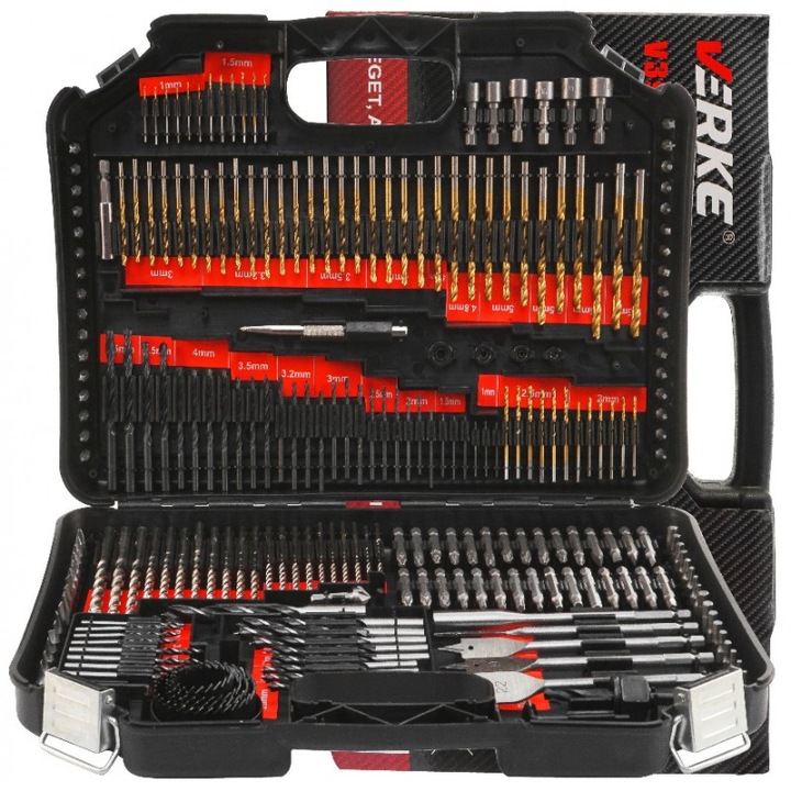Set burghie, bituri si chei strangere 246 elemente VERKE V39206