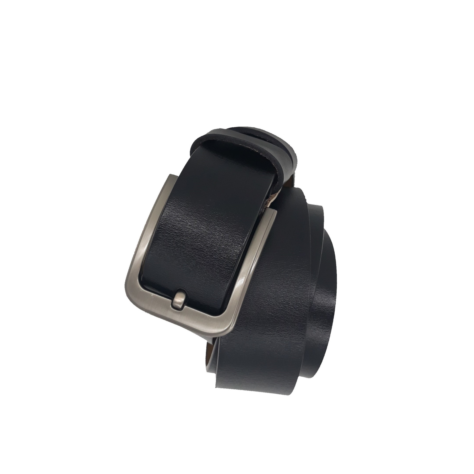 Curea barbati, din piele, catarama clasica, Negru