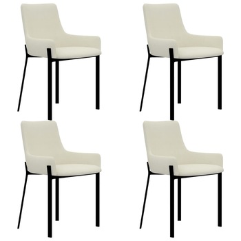 Set 4 scaune bucatarie, vidaXL, Otel/Textil, 53 x 59 x 81 cm, Crem Set 4 scaune bucatarie, vidaXL, Otel/Textil, 53 x 59 x 81 cm, Crem