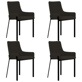 Set 4 scaune bucatarie, vidaXL, Otel/Textil, 53 x 59 x 81 cm, Maro