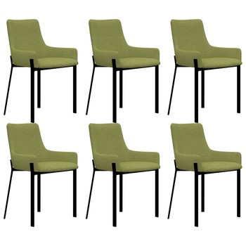 Set 6 scaune bucatarie, vidaXL, Otel/Textil, 53 x 59 x 81 cm, Verde Set 6 scaune bucatarie, vidaXL, Otel/Textil, 53 x 59 x 81 cm, Verde