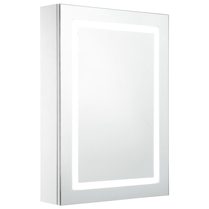 Шкаф за баня с огледало и LED vidaXL, 50х13х70 см