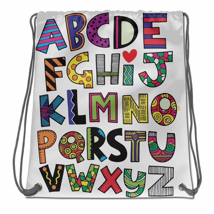 Rucsac Art Kids Alfabetul Colorat, Decoratiuni, 38 x 48 cm