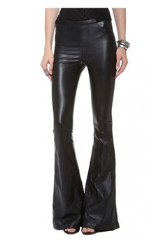 Eviza - Кожен панталон фън, черен, размер M