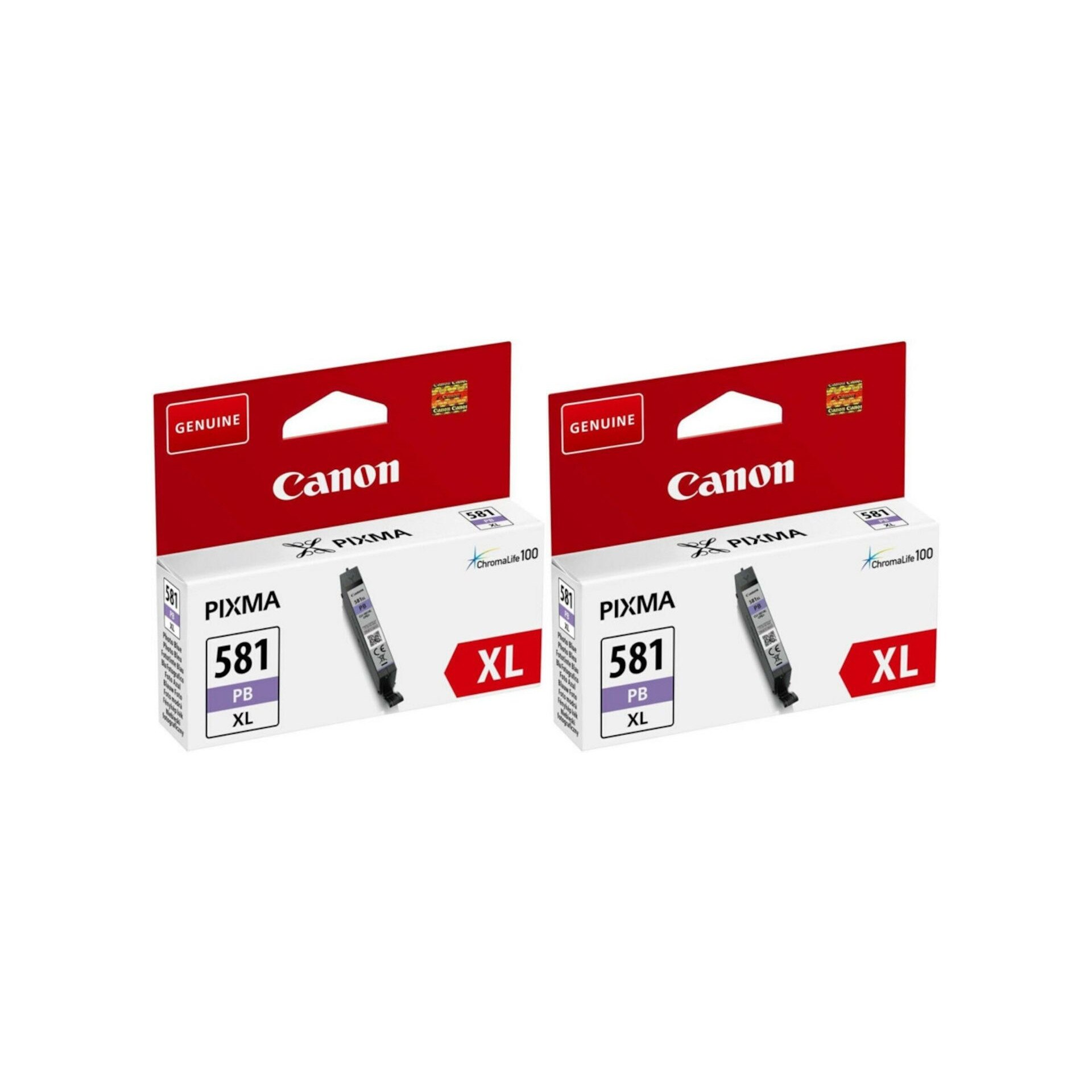 Pachet cartuse cerneala CLI-581PB XL albastru foto x2 Canon original 9420 pagini