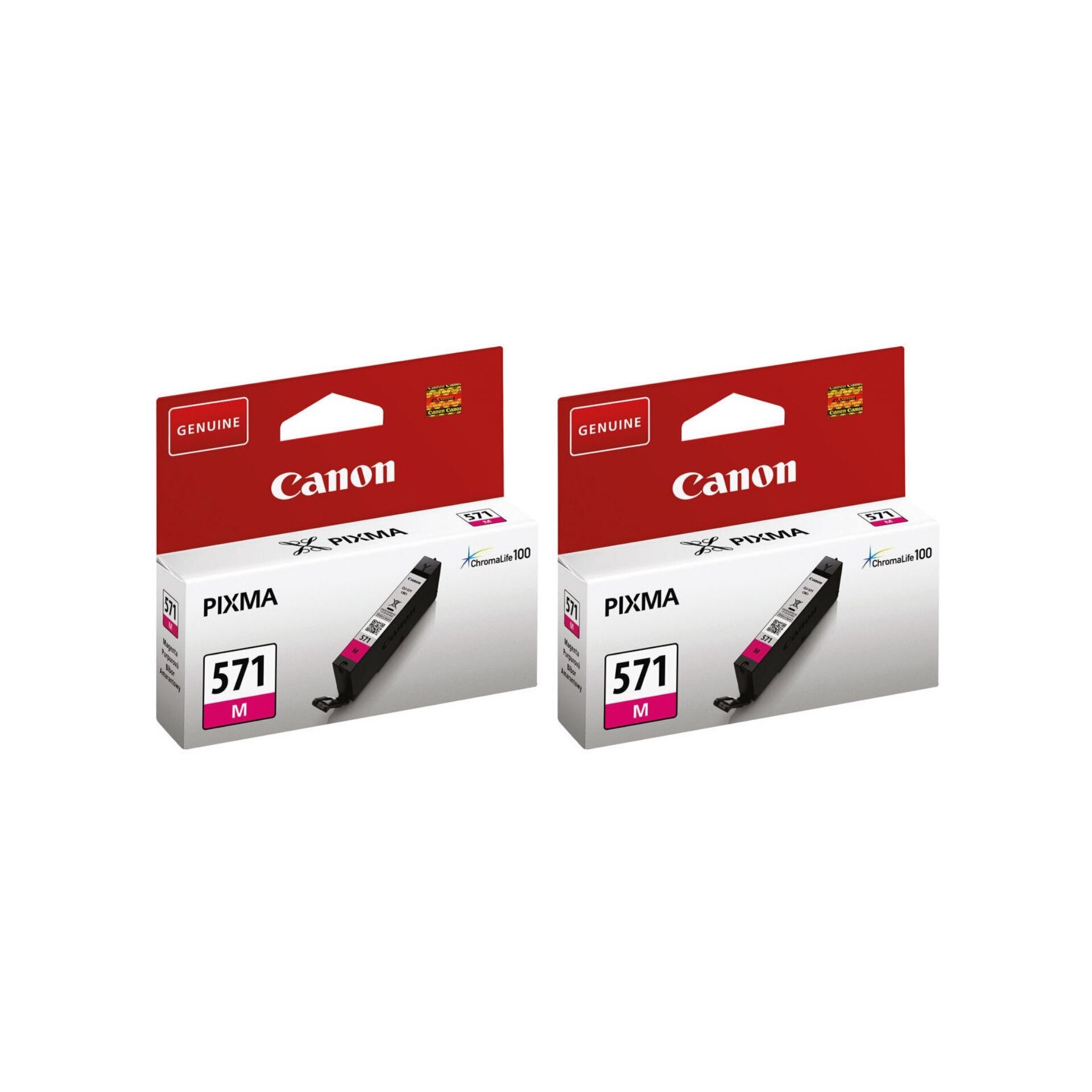 Pachet cartuse cerneala CLI-571M magenta x2 Canon original 594 pagini