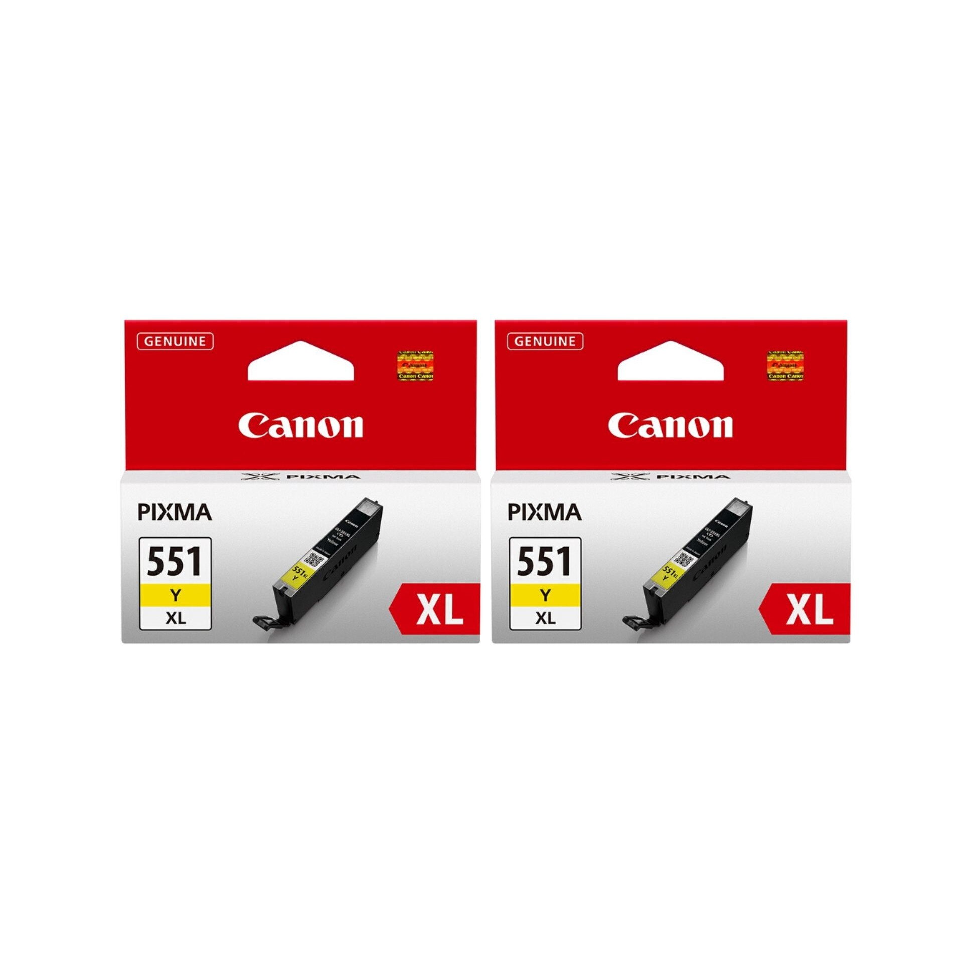 Pachet cartuse cerneala CLI-551YXL galben x2 Canon original 1390 pagini