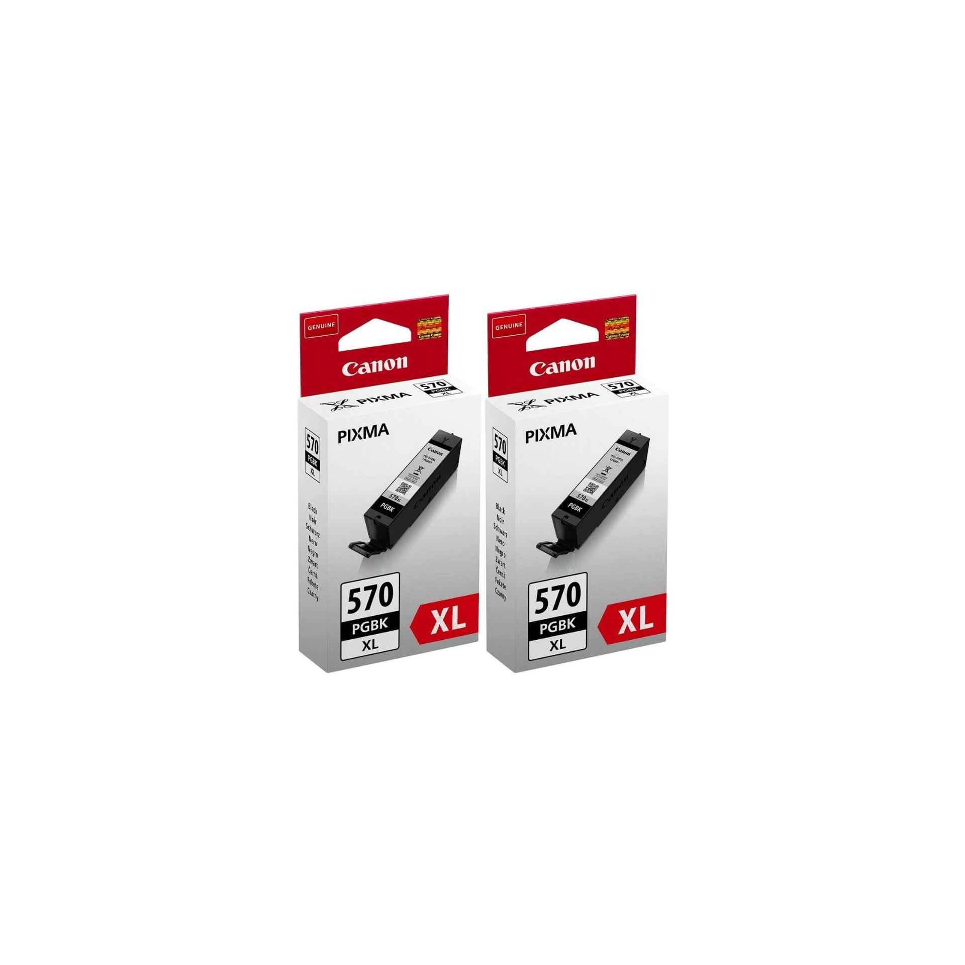 Pachet cartuse cerneala PGI-570BK XL negru x2 Canon original 1000 pagini