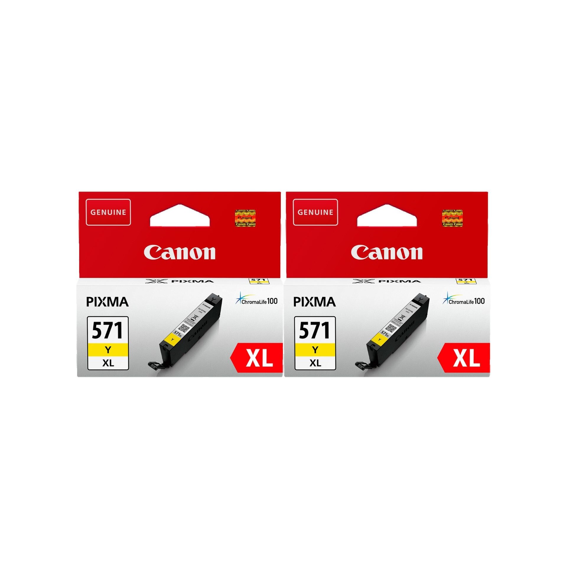 Pachet cartuse cerneala CLI-571Y XL galben x2 Canon original 1360 pagini