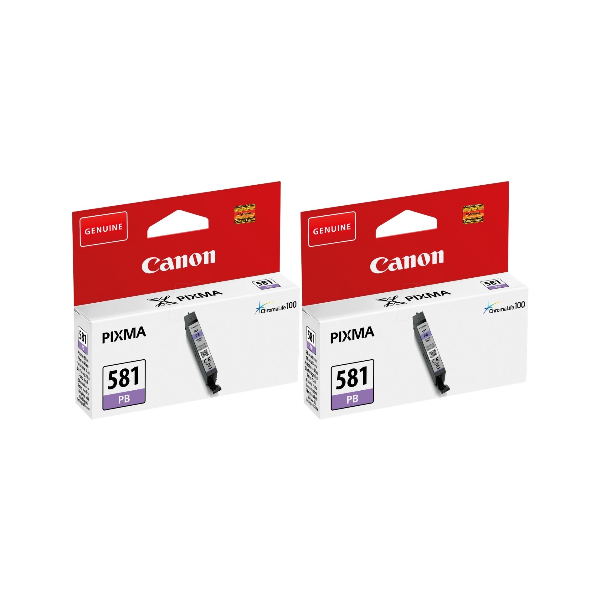 Pachet cartuse cerneala CLI-581PB albastru foto x2 Canon original 3320 pagini