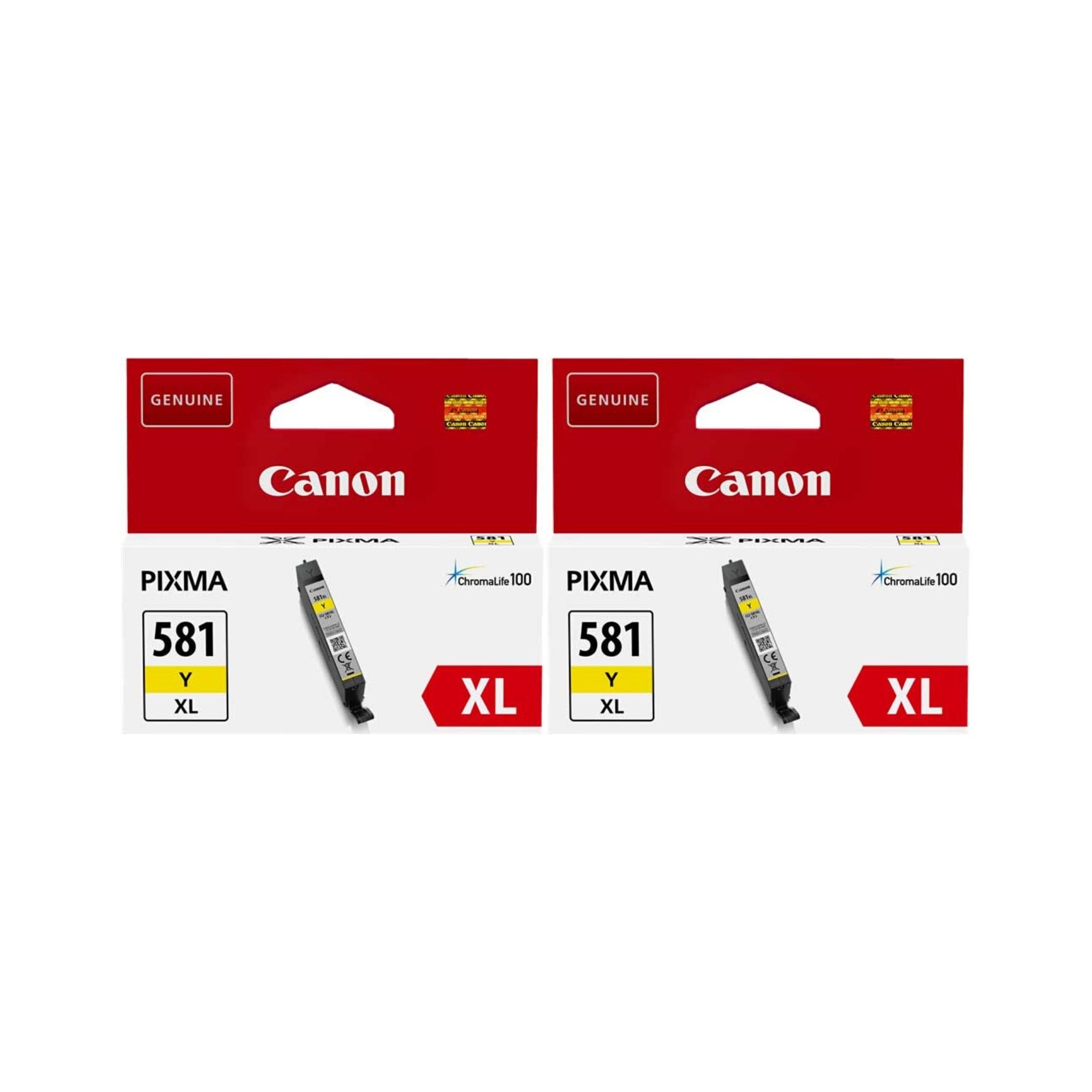 Pachet cartuse cerneala CLI-581Y XL galben x2 Canon original 1030 pagini