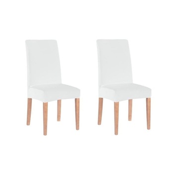 Set 2 huse universale pentru scaune de bucatarie, sufragerie, living din material spandex, culoare alb Set 2 huse universale pentru scaune de bucatarie, sufragerie, living din material spandex, culoare alb