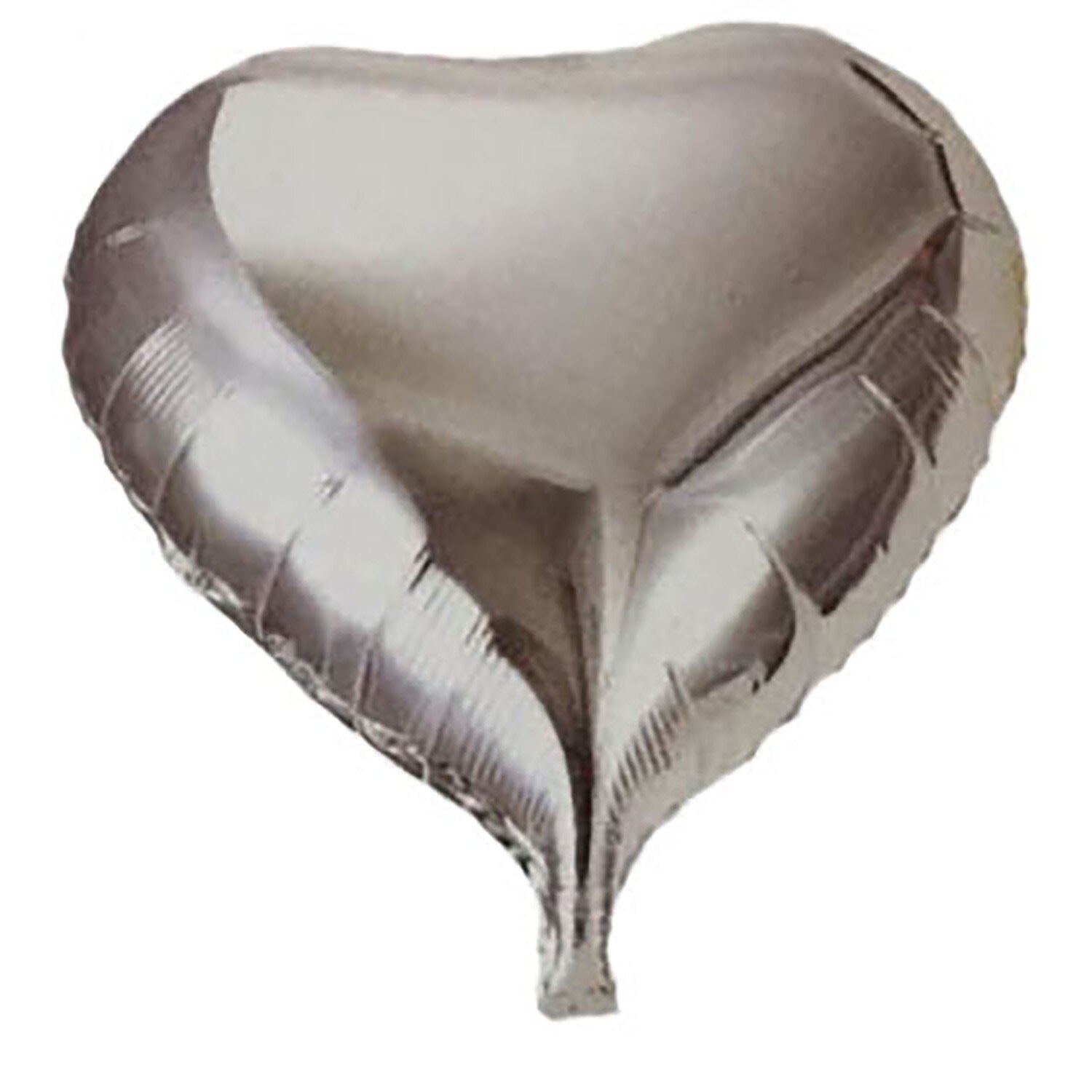 Set trei baloane inimioara 25X25 cm din folie lucioasa argintie - SilverHeart