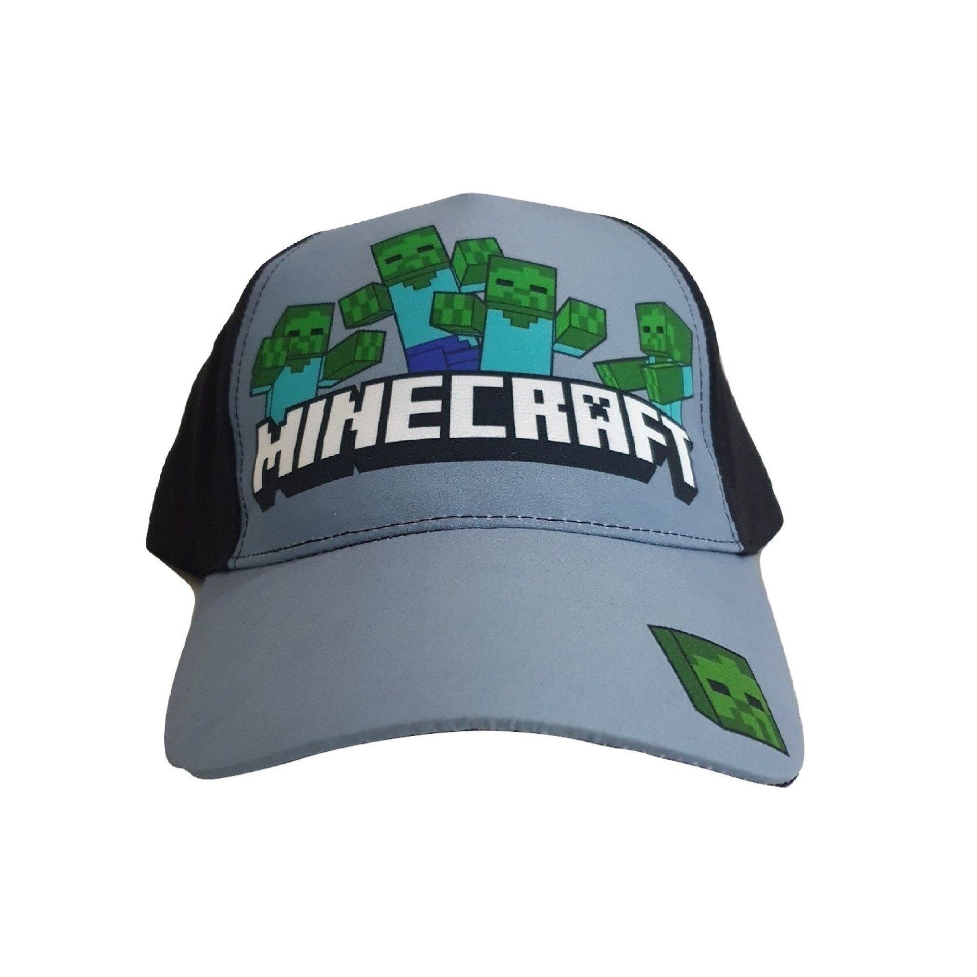 Sapca copii , Minecraft, Zombie attack, Mojang, 10 ani + , Negru/Albastru