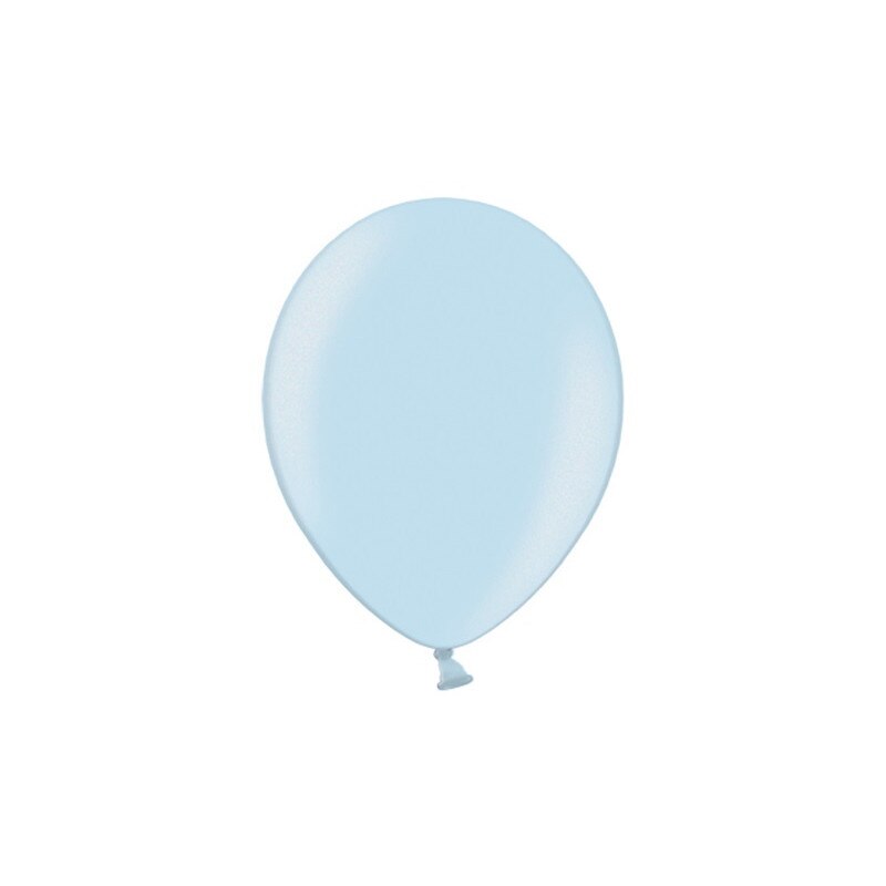 Baloane latex rotunde metalizate, Deco, Bleu, 27cm, 50 buc/set