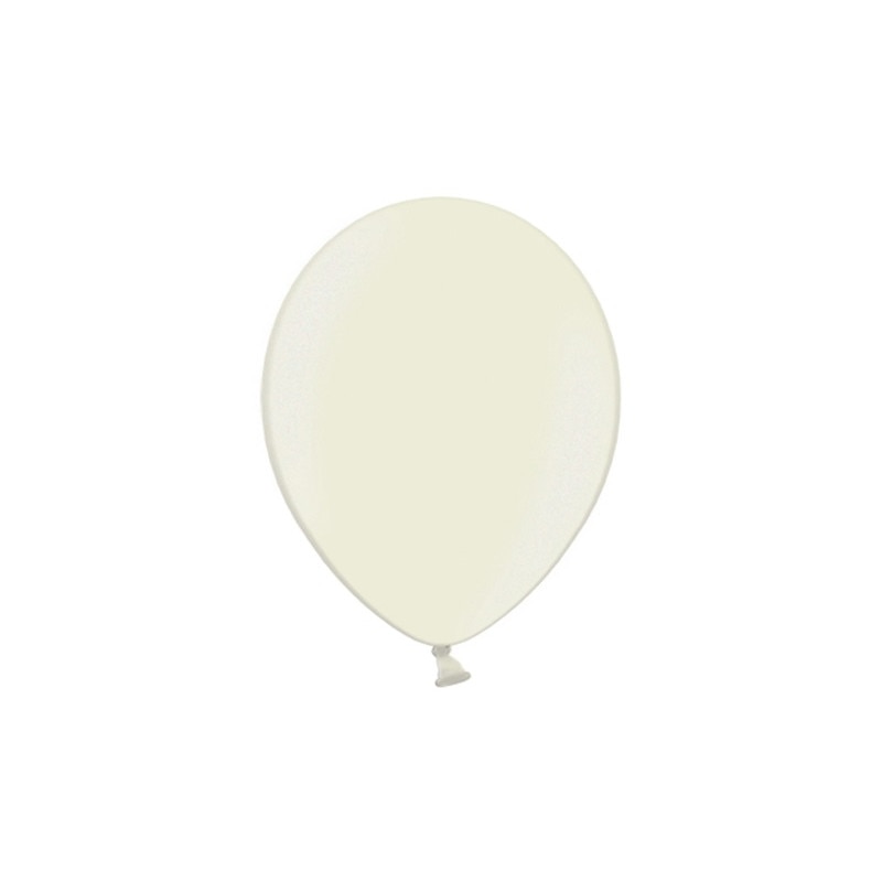 Baloane latex rotunde metalizate, Deco, Crem, 27cm, 50 buc/set