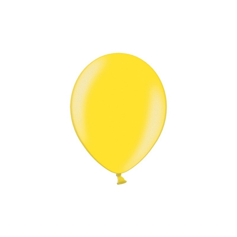 Baloane latex rotunde metalizate, Deco, Galben, 27cm, 50 buc/set
