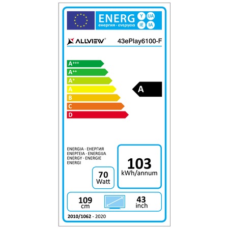 Televizor Allview 43ePlay6100-F, 109 cm, Smart Android, Full HD, LED, Clasa A