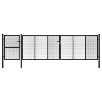 Poarta de gradina, vidaXL, Otel, 500 x 125 cm, Gri antracit