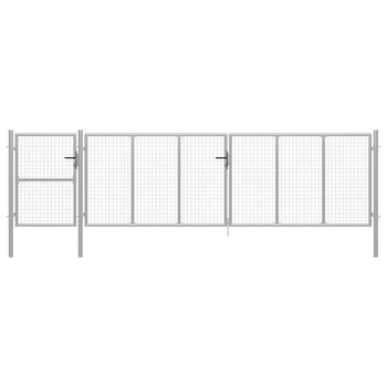 Poarta de gradina, vidaXL, Otel, 500 x 125 cm, Argintiu Poarta de gradina, vidaXL, Otel, 500 x 125 cm, Argintiu