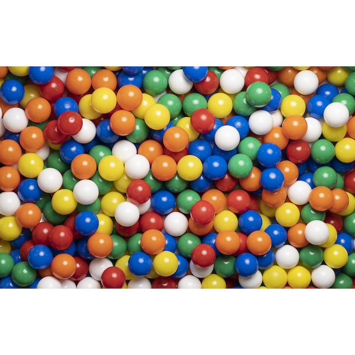 Euro-Matic színes műanyag játéklabdák, 6 cm átmérő, 100 db, 5 színből kevert