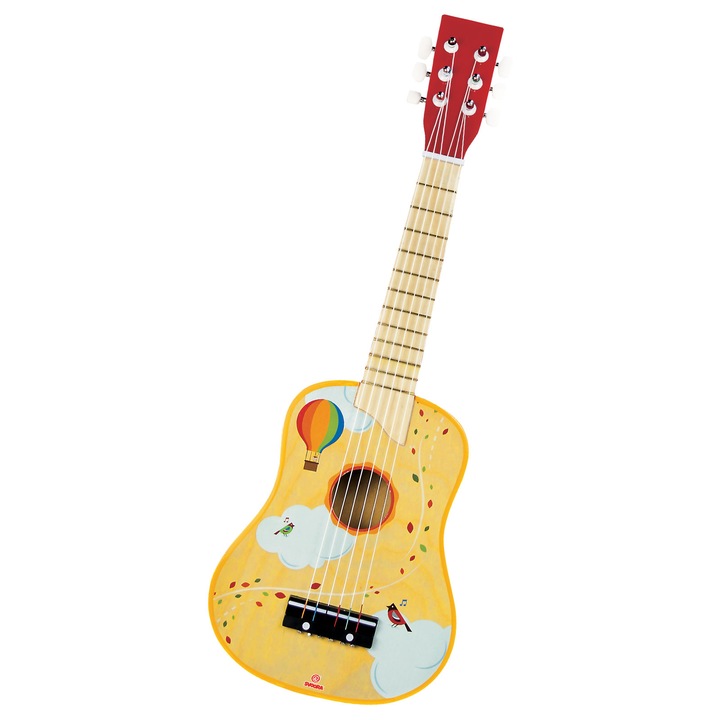 Svoora Festett fa gitár gyermeknek, Air Balloon mintás, színes