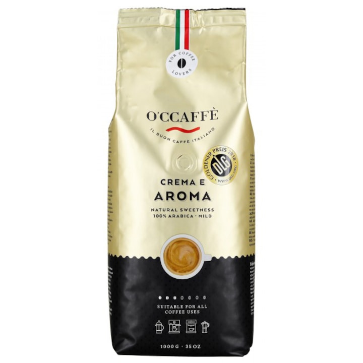 Кафе на зърна OCCAFFE Crema e Aroma 100% Arabica, 1 кг