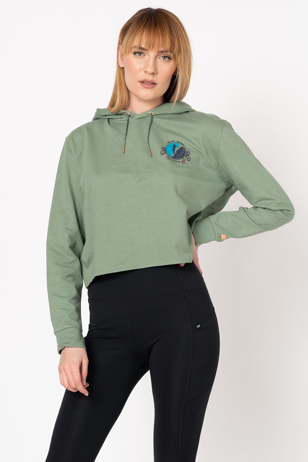 O'Neill, Hanorac crop cu maneci cazute Moraga, Verde feriga, M