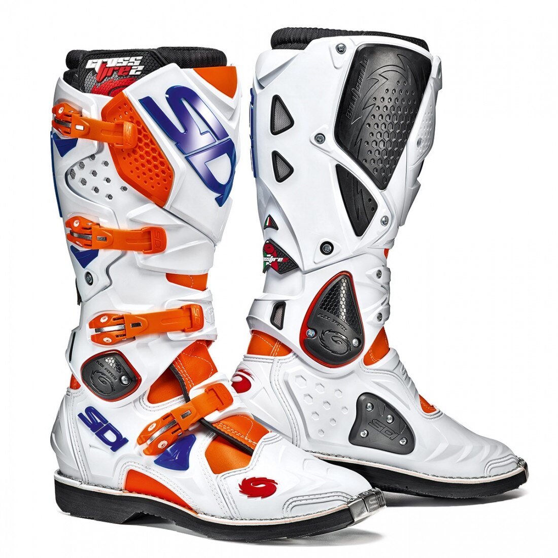 Cizme Enduro Motocross Sidi Crossfire 2 alb/portocaliu 46
