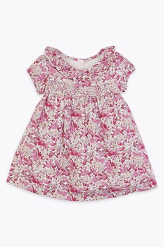 Marks & Spencer, Rochie evazata cu imprimeu floral, Roz/Bej Marks & Spencer, Rochie evazata cu imprimeu floral, Roz/Bej