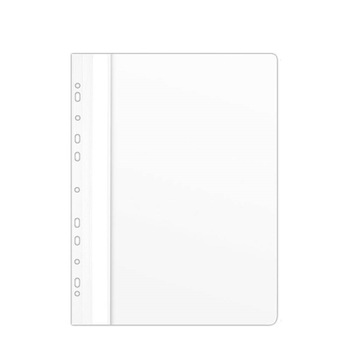 Set 10 Dosare din Plastic cu Sina si Multiperforatii, 225x305 mm, Capacitate de 200 Coli, Culoare Alba Set 10 Dosare din Plastic cu Sina si Multiperforatii, 225x305 mm, Capacitate de 200 Coli, Culoare Alba