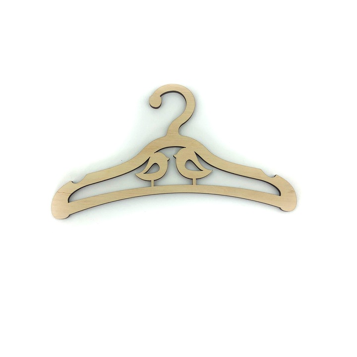 Set umerase pentru haine de bebelusi din lemn model 7, 3 buc, 20x11x0.4 cm