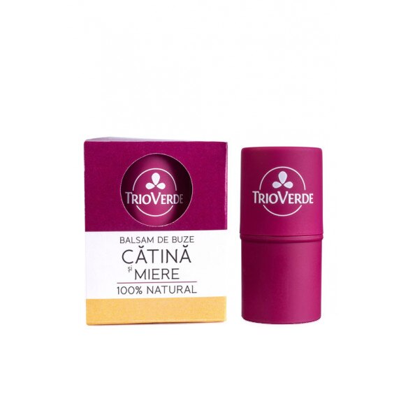 Balsam de buze Trio Verde cu Catina si Miere 100% natural , 4gr