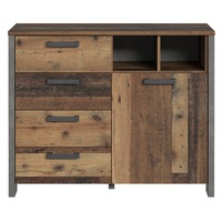 Comoda Kring Retro, culoare vintage,107x86x41 cm, 1 usa 4 sertare