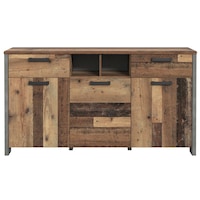 Comoda Kring Retro, culoare vintage, 156x86x41 cm, 3 usi 2 sertare