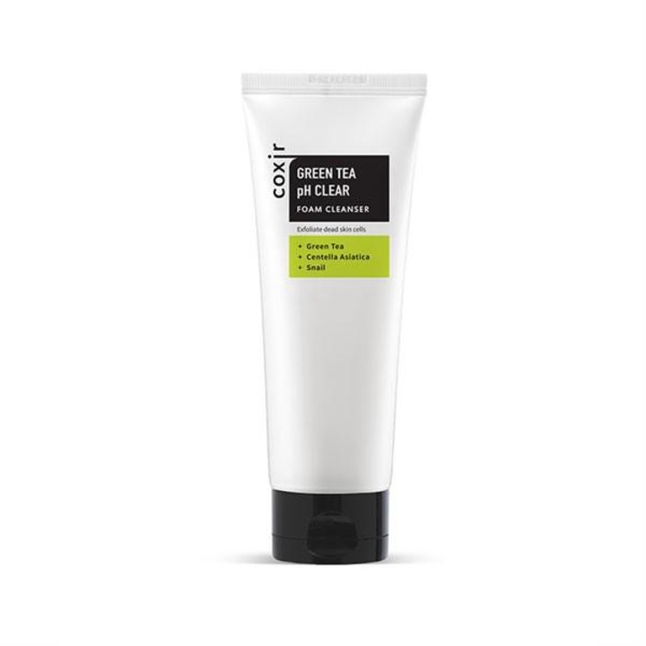Spuma de curatare Coxir cu Ceai Verde, Extract de Melc si Centella Asiatica, pentru toate tipurile de ten, efect calmant si antiacneic, 150 ml