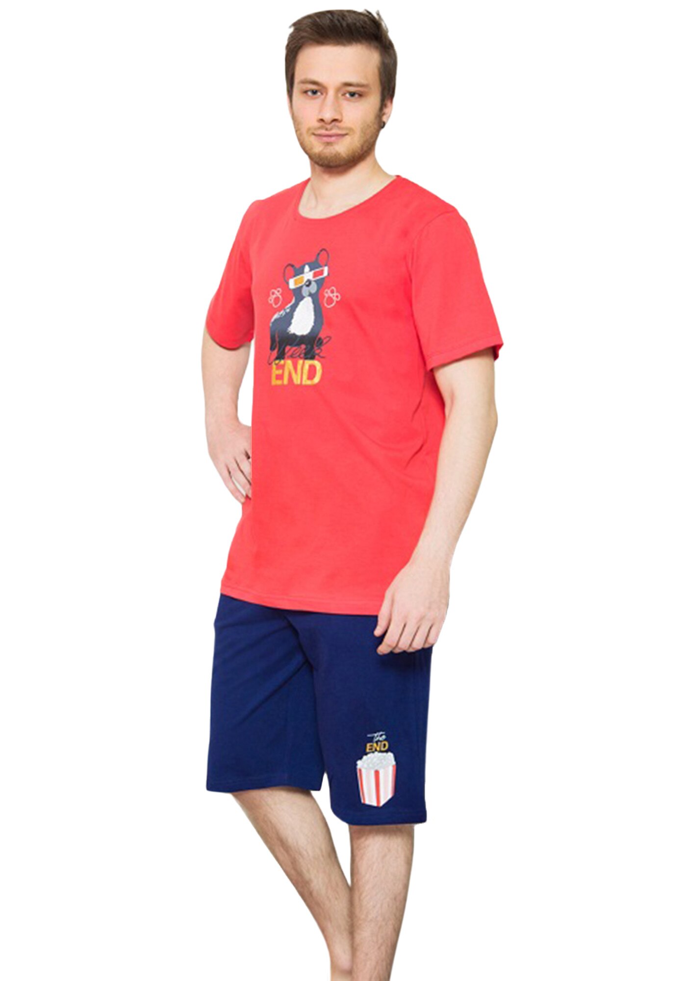 Pijama barbati Gazzaz by Vienetta, model Movie Time ,rosu