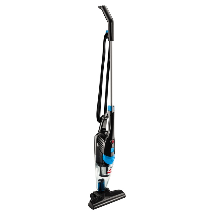 Aspirator cu baton 21 in, Bissell, Featherweight Pro ECO, 450 W, Recipient de praf de 0.5 L, Negru/Albastru