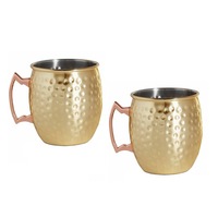 Set 2 Cani VonShef 1000122 Moscow Mule, Otel inoxidabil si Cupru