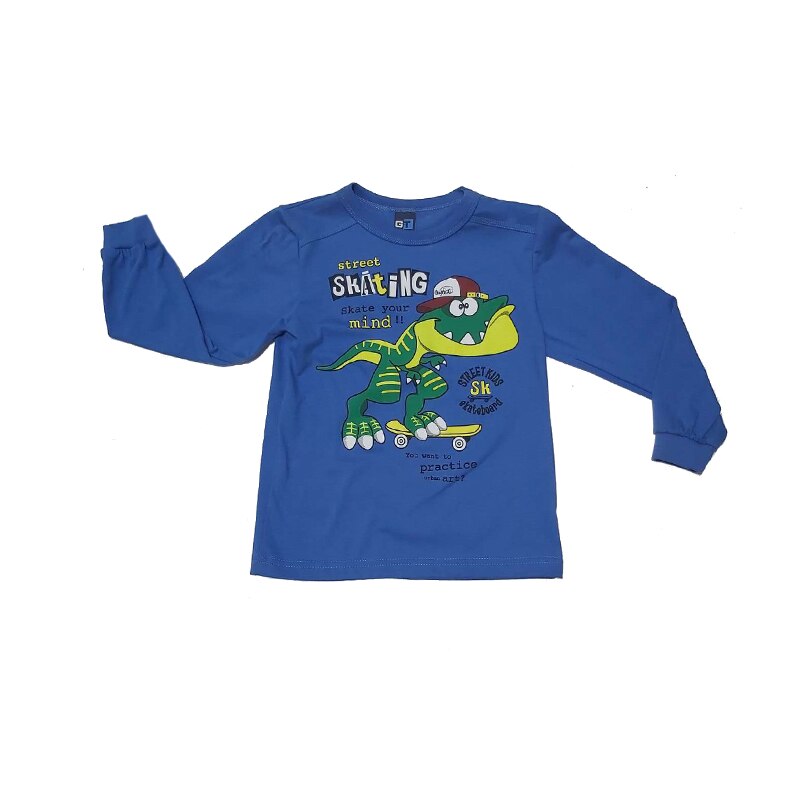 Bluza cu maneca lunga pentru baiet GT GT-3571, Albastru, 104