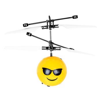 Mini drona, tip bila interactiva, Inductie, Emoticon, Galben Mini drona, tip bila interactiva, Inductie, Emoticon, Galben