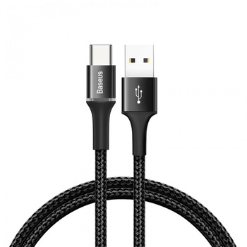 Cablu de date/incarcare Baseus, Halo Durable Nylon Braided, USB Type-C 50cm 3 A, Negru Cablu de date/incarcare Baseus, Halo Durable Nylon Braided, USB Type-C 50cm 3 A, Negru