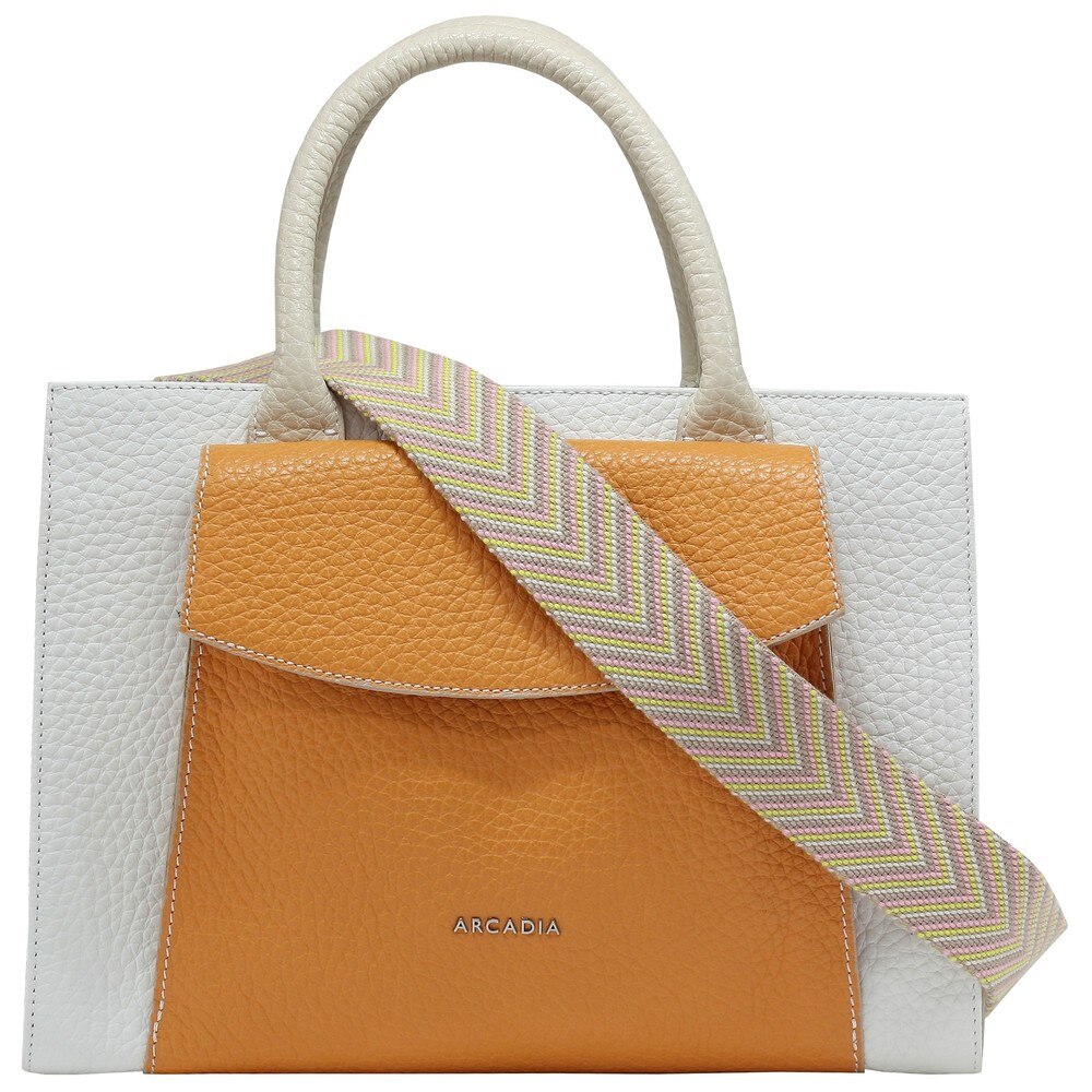 Geanta de dama eleganta Arcadia din piele naturala 3158A alba