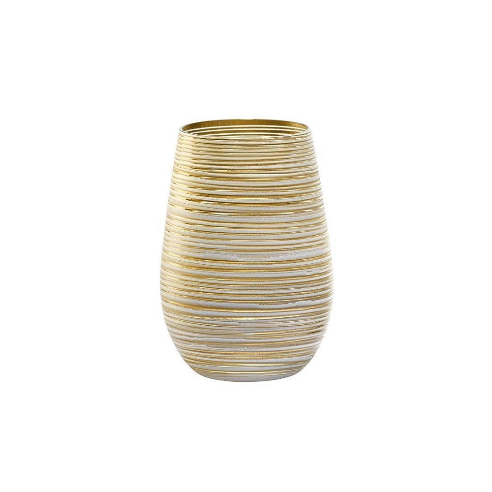 Set 6 pahare, oblic fara picior, bicolor Alb-Auriu, 465 ml, Stolzle, Twister