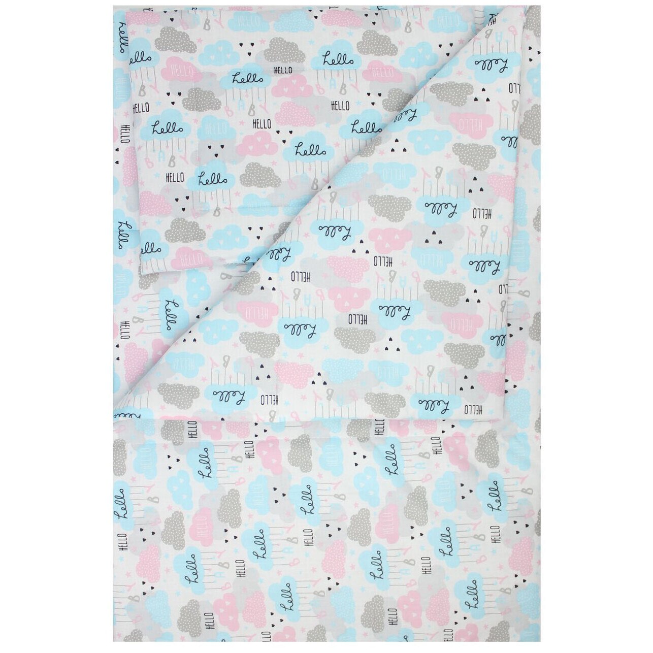 Lenjerie 3 piese, Hello baby, 120x60cm