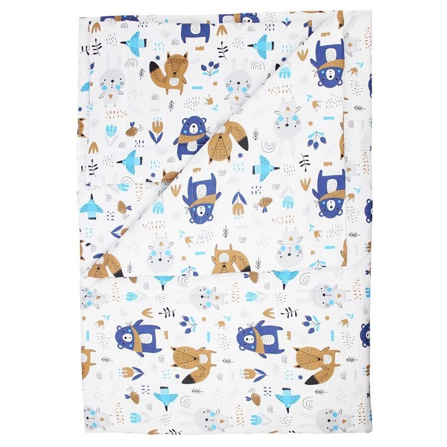 Lenjerie 3 piese, Ursuletul cu esarfa, albastru, 120x60cm