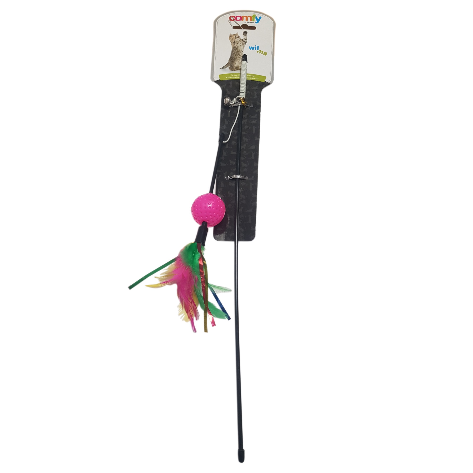 Jucarie pentru pisici Comfy Wilma Rod Ball, roz, Aquael, 65cm