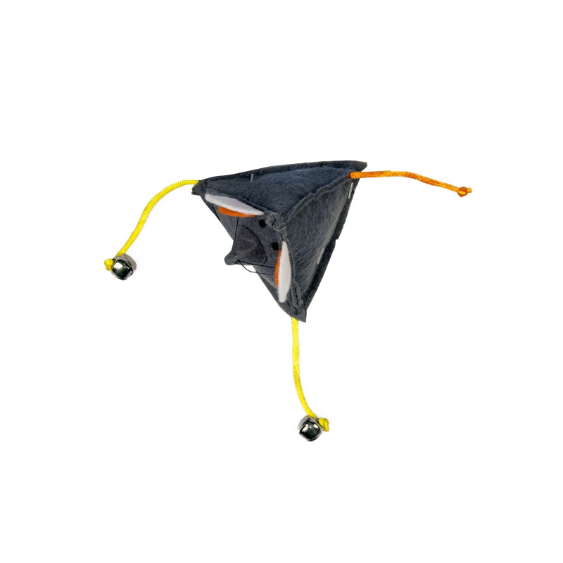Soricel de jucarie cu clopotei pentru pisici din material textil, Duvo+
