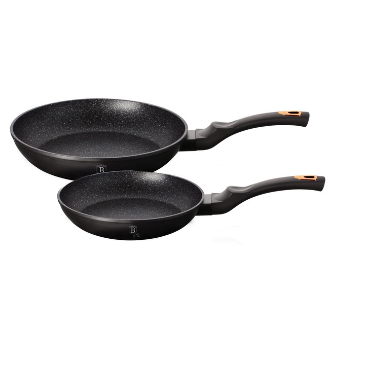 Комплект тигани Black Rose Line Berlinger Haus Premium BH 1644, 2 части, Мраморно покрите