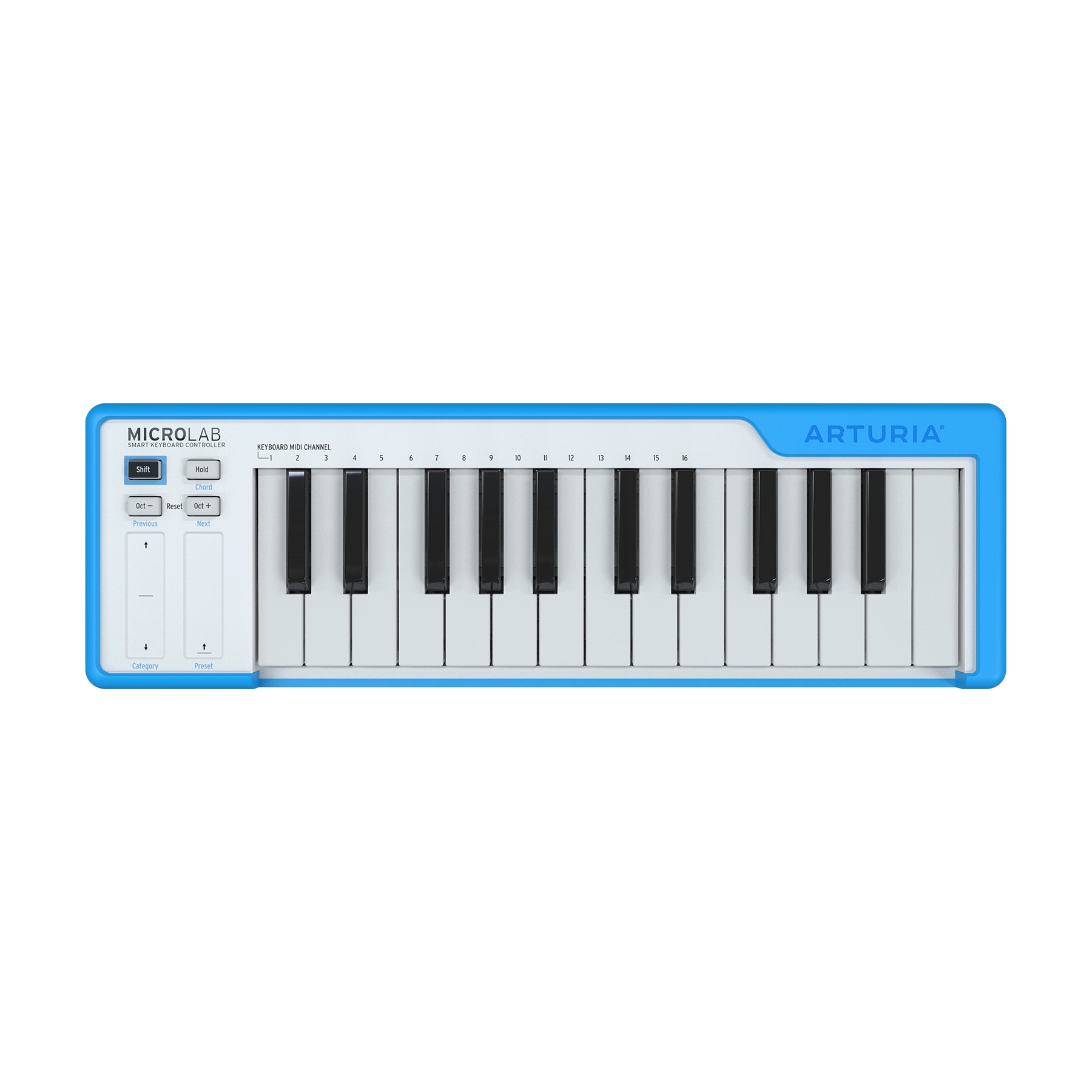 Clapa MIDI, Arturia MicroLab Blue, 25 clape, touchstrip